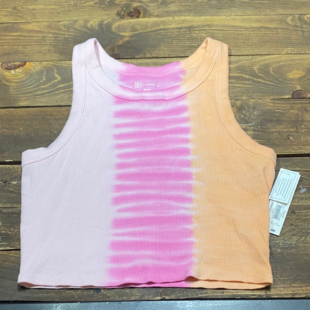 No Boundaries Vibrant Pink and Orange Crop Top